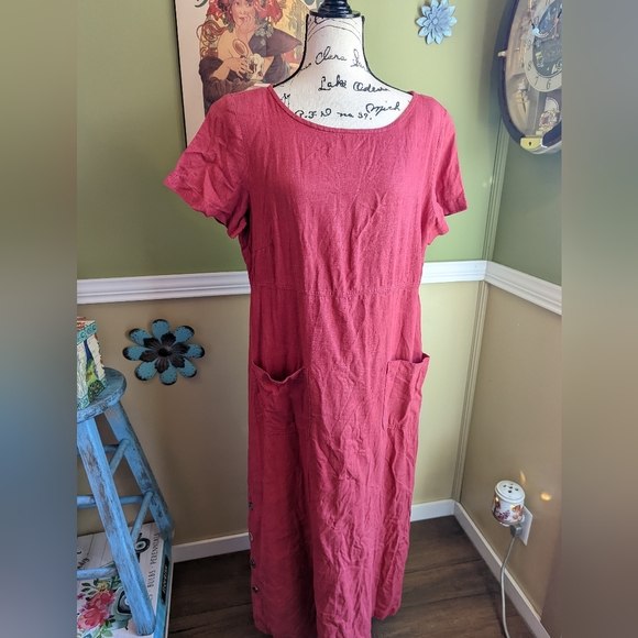 Match Dresses Vintage Match Made In Usa Linen Maxi Dress Poshmark